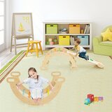  Plezalni trikotnik 4 v 1 s toboganom in plezalnim lokom ter plezalnim okvirjem z dvostransko klančino (barvni) | Shoptok.si