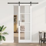 vidaXL Drsna vrata s kompletom opreme 'ORKDAL'Bela trden les in steklo, Notranja vrata z steklom 'ORKDAL'Bela 78x232x4 cm Cene