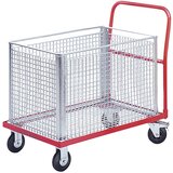 eurokraft pro jeklen skladiščni voziček, okvir dxš 830 x 580 mm, za košare iz žične mreže, nosilnost 200 kg | Shoptok.si