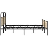 Metalni Kovinski posteljni okvir brez vzmetnice dimljen hrast 183x213cm, (21607371) | Shoptok.si