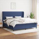 Maison Chic Box spring postelja - Vzmetna postelja z vzmetnico modra 200x200 cm blago SL883, (21889774) | Shoptok.si