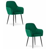 Brandless Stol LUGO – žamet zelena / črne noge x 2, (22030787) | Shoptok.si