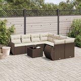 vidaXL 9-dijelni set vrtnih sofa s jastucima poliratan smeđi | shoptok.hr
