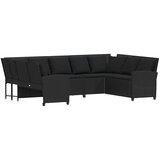 Maison Chic Vrtni kavč - Zunanji kavč z blazinami črn poli ratan, (22043859) Cene