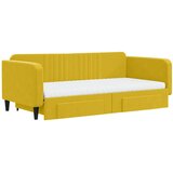  Dnevni krevet na razvlačenje s ladicama žuti 100x200 cm baršun | shoptok.hr