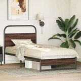 vidaXL Posteljni okvir brez vzmetnice 100x200 cm rjav hrast inž. les | Shoptok.si