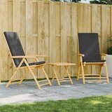  3-dijelni sklopivi bistro set s tamnosivim jastucima bambus | shoptok.hr