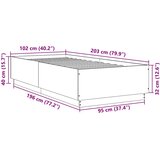  Okvir za krevet boja hrasta 100x200 cm od konstruiranog drva | shoptok.hr