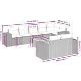  9-dijelni set vrtnih sofa s jastucima crni od poliratana | shoptok.hr