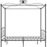 vidaXL okvir za krevet s nadstrešnicom sivi metalni 180 x 200 cm | shoptok.hr