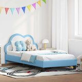  Otroški posteljni okvir z vznožjem Modra 90 x 200 cm PU, (5000104754) | Shoptok.si