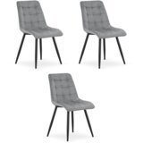  SPLIT stolica - svijetlosivi baršun / crne noge x 3 | shoptok.hr