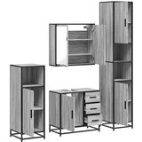 vidaXL 4-dijelni set kupaonskog namještaja siva boja hrasta drveni | shoptok.hr