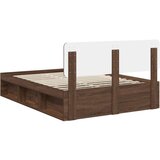  Konstrukcija postelje z vzglavjem Rjav hrast 140 x 200 cm, (5000102837) | Shoptok.si