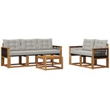 vidaXL Zunanja garnitura za sedenje 6 pcs Naravna in svetlo siva, (5000282503) | Shoptok.si