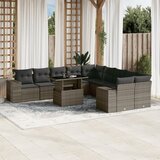  The Living Store Vrtna sedežna garnitura 11-delna z blazinami siv poli ratan - Vrtna Sedežna Garniture, (21478759) | Shoptok.si