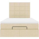  Otomanski okvir kreveta s madraca krem 120x190 cm od tkanine | shoptok.hr