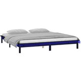  Okvir za krevet crni 200 x 200 cm od masivnog drva | shoptok.hr