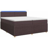  Boxspring krevet s madracem Tamno smeđa 200 x 200 cm Tkanina | shoptok.hr