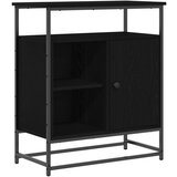  Komoda Crna Hrast 69x35x80 cm Konstruirano drvo i Čelik | shoptok.hr