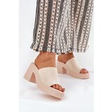 Boto Women Sandals On Heel And Platform Beige Omeisa Cene
