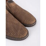 Shelvt Men's brown openwork loafers | Shoptok.si