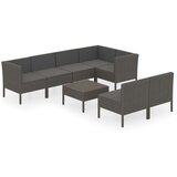  Vrtna sedežna garnitura 8-delna z blazinami poli ratan siva, (20675009) | Shoptok.si