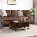  Stolić za kavu boja hrasta 60,5x60,5x30 cm od drva i metala | shoptok.hr