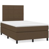  s oprugama i madracem LED tamnosmeđi 120x190 cm tkanina | shoptok.hr