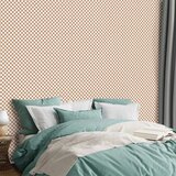  Tapeta - Checkerboard Pattern - Brown-White Grid with a Subtle Noise 49x1000 Samoljepljiva | shoptok.hr