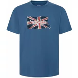 PepeJeans Majica 'CLAG' plava / mornarsko plava / crvena / bijela