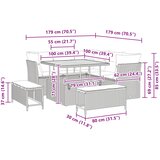  Sjedeća garnitura za vrt 8 kom. Crna poliratan 100 x 100 x 71 cm | shoptok.hr