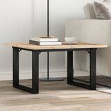  The Living Store Klubska mizica O okvir 70x70x40 cm trdna borovina lito železo - Klubska Mizica, (21495614) | Shoptok.si