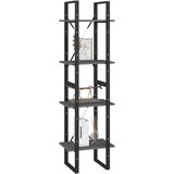 Ormarić za knjige s 4 razine sivi 40x30x140 cm masivna borovina | shoptok.hr