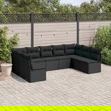  The Living Store Vrtna sedežna garnitura 9-delna z blazinami črn poli ratan - Vrtna Sedežna Garniture, (21476069) | Shoptok.si