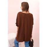Kesi Włoski Oversized blouse with pendant chocolate | shoptok.hr
