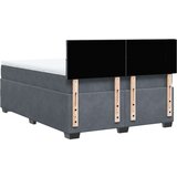 vidaXL Box spring postelja z vzmetnico temno siva 140x200 cm žamet | Shoptok.si