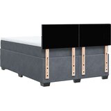 vidaXL Krevet s oprugama i madracem tamnosivi 140x200 cm baršunasti | shoptok.hr