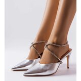 Gemre Silver stiletto mules Drainer | Shoptok.si