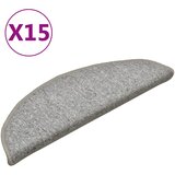  Prostirke za stepenice 15 kom 56x17x3 cm svijetlo sive poluokrugle | shoptok.hr