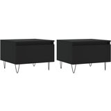  The Living Store Klubska mizica 2 kosa črna 50x46x35 cm inženirski les - Klubska Mizica, (21454700) | Shoptok.si