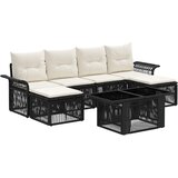  Sjedeća garnitura za vrt 7 kom. Crna i krem-bijela poliratan 100 x 55 x 73 cm | Shoptok.si