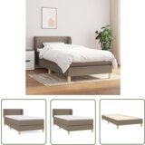 The Living Store Box spring postelja z vzmetnico taupe 100x200 cm blago - Box Spring Postelja, (21737194) | Shoptok.si