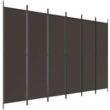 Sobna Paravan 6-delni rjav 300x200 cm blago, (20594977) | Shoptok.si