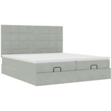vidaXL Otomanski posteljni okvir z vzmetnicami siv 160x200 cm žamet | Shoptok.si