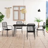  5-dijelni vrtni blagovaonski set pamučni konop i čelik crni Crna | shoptok.hr
