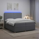  LED okvir za krevet s madracem Svjetlosiva 200 x 200 cm Tkanina | shoptok.hr