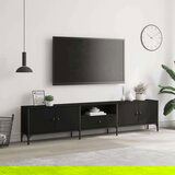 TV omarica s predalom črna 200x25x44 cm inženirski les | Shoptok.si
