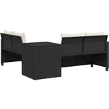 vidaXL Vrtna sofa L-oblika sa stolom i jastucima crna od poliratana | shoptok.hr