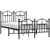  Metalni okvir kreveta uzglavlje i podnožje crni 120x200 cm | shoptok.hr